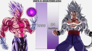 Vegeta VS Gohan POWER LEVELS - Dragon Ball/Dragon Ball Z/Dragon Ball Super/Heroes/UV