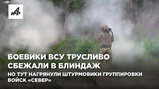 Боевики ВСУ трусливо сбежали в блиндаж. Но тут нагрянули штурмовики группировки войск «Север»