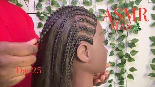 ASMR | Braiding Hairstyle on Natural Hair Mannequin | ASMRmas Day 25