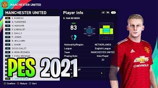 MANCHESTER UNITED Players Faces & Ratings | PES 2021