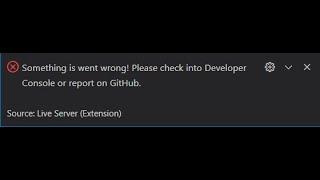 "Something is went wrong! Please check into  Developer Console or report on Github " FİX İT