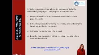 PMP Exam Prep - Benefits Management Plan with Aileen Ellis