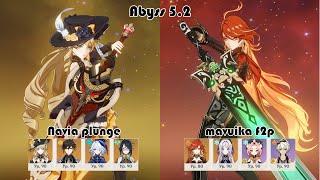 Abyss 5.2-5.3 | C0 Navia Plunge & C0 Mavuika F2P Melt