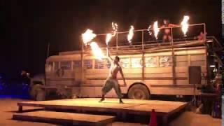 Flowstyle Kyle 2018 Burning Man Rope Dart Performance at Cobra Bus