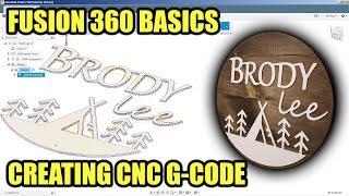 Fusion 360 Basics - Creating CNC G-Code with 2D Contours (Wall Art / Wooden Sign)