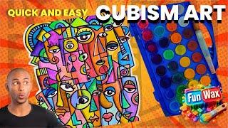 How to Draw Cubism Picasso inspired portrait | Cubism art lesson | Cubist faces drawing