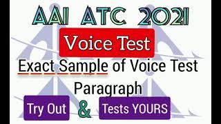 AAI ATC 2021||Voice Test || Sample Reading passage||no stammering while reading|| Air traffic