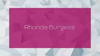 Rhonda Burgess - appearance