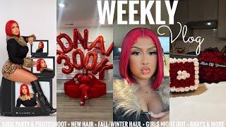 WEEKLY VLOG | 300K PARTY & PHOTOSHOOT + NEW HAIR + FALL/WINTER HAUL + GIRLS NIGHT OUT + BDAYS & MORE