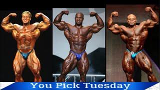 Jay Cutler(2001) vs Victor Martinez(2007) vs Kai Greene(2014)