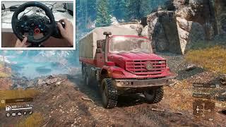 Snowrunner + Logitech G29 Realistic Driving Mercedes-Benz Zetros