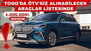 1.000.000₺ İNDİRİMLİ TOGG T10X ALINIYORMU? YENİ DÜZENLEMEYLE ÖTV'SİZ ALINABİLEN OTOMOBİLLER