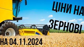 Ціни на зернові. Станом на 4 листопада 2024 року