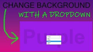 Change Background Color with Dropdown Menu using CSS & Javascript