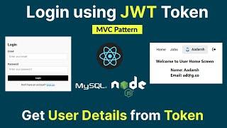 Login and Registration in React JS using JWT Token || React Js, Node JS & MySql