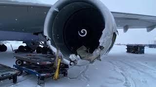 China Airlines 747 smashing into cargo containers at Chicago’s O’Hare Airport.