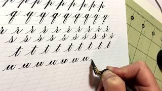 How to Write the Lowercase Copperplate Alphabet: O-Z | Calligraphy tutorial ASMR