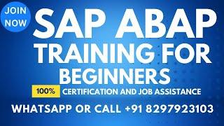 SAP ABAP Training Videos 1 for beginners SAP ABAP Trainings Call or What'sApp +91 8297923103