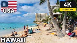 【4K】WAIKIKI Walking Tour /  Hawaii