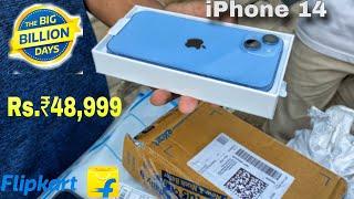 iPhone 14 (Blue) Unboxing  || Flipkart BBD Sale 2023 October  || 5G @fkvvlogs