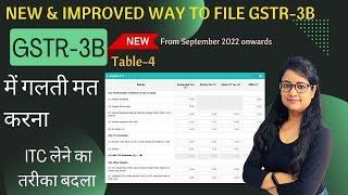 GSTR 3B New Changes Table 4 changed and New way to claim ITC is introduced from September #gstr3b