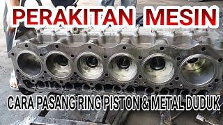 Tutorial Perakitan mesin dari mulai pasang metal duduk+jalan pen piston ring piston#Bayu putra motor