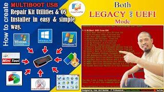 How to Create Multiboot USB Legacy & UEFI All In One Repair Kit Utilities & OS Installer_English