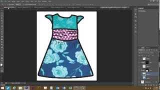 Use photoshop to put patterns in a line drawing (clothing design)