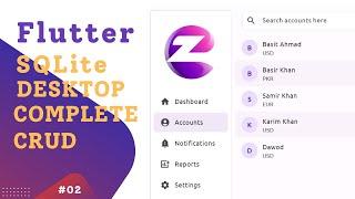 Flutter SQLite Desktop App CRUD | Complete CRUD, Beautiful Side Menu with search | 2024