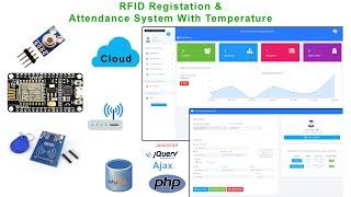 Temperature Based RFID Based Attendance System using NodeMCU with Website and Database MLX9061
