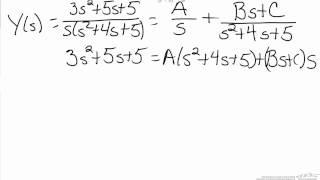 Laplace Transforms: Partial Fractions (Imaginary Roots)