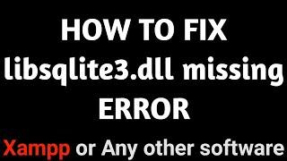 How to fix libsqlite3.dll is missing from your computer in Tamil