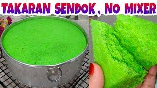 BOLU PANDAN KUKUS 2 TELUR, TAKARAN SENDOK DAN TANPA MIXER