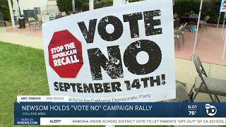 Newsom holds 'Vote No' rally