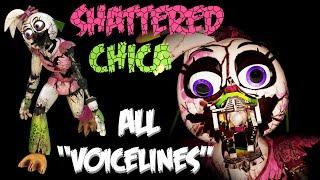 Shattered Glamrock Chica | All "Voicelines" / Sounds | Five Nights at Freddy's: Security Breach