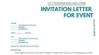 Event Invitation Letter – Invitation Letter Format