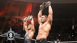 American Alpha celebrates after winning the NXT Tag Team Titles: NXT TakeOver: Dallas, WWE Network