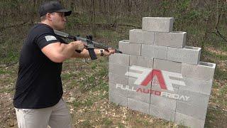 Full Auto 458 Socom vs Cinder Block Wall  (Full Auto Friday)