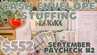 $552 Cash Envelope Stuffing | Sept  Paycheck #3 | Low Income | 25 Year Old Budgets