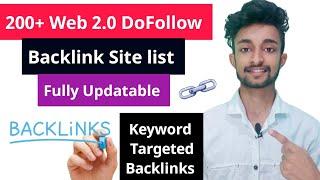 Create High Quality Dofollow Backlinks in 2020 | 200+ Backlink Sites List | Web 2.0 Backlinks