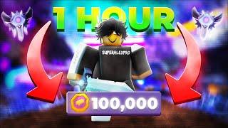 How Much BED COINS Can I Get In A HOUR (Roblox Bedwars Season 12)