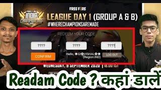 Redeem code ||Free Fire FFC2020 Redem Code|| Turnament Redeem Code