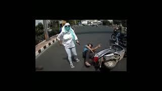 Scooty girl accident/slip viral funny video /bullet bike boy / Bhopal