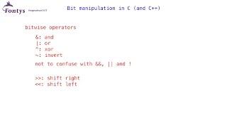 Bit manipulation in C and C++