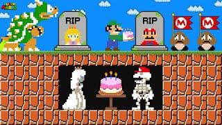 Luigi R.I.P Mario and Peach Skeleton in Super Mario Bros...Please Come back! | Game Animation