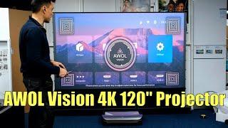 AWOL Vision 4K HDR 120" Short throw projector unboxing setup and review,