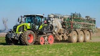 CLAAS AXION 960 TERRA TRAC mit einem 32m³ KUMM KTR Fass und 36m Vogelsang Schleppschlauchgestänge