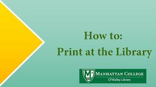 How to: Print at the Library