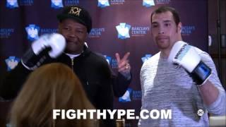 LUIS ORTIZ AND DERRIC ROSSY COME FACE TO FACE FOR STAREDOWN