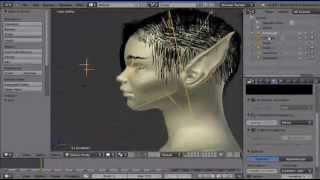 Elf Woman Head Rigging, hair making, ect. Timelapse In Blender (2.65)